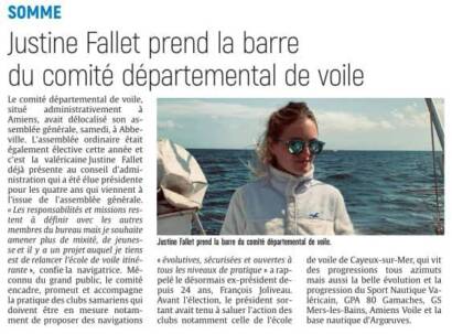 Justine Fallet prend la barre du comité départemental de voile